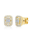 Graziela Gems - Diamond Medium Ascension Illusion Stud Earrings - Yellow Gold