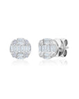 Graziela Gems - Round Ascension Diamond Stud Earrings - White Gold