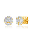 Graziela Gems - Round Ascension Diamond Stud Earrings - Yellow Gold