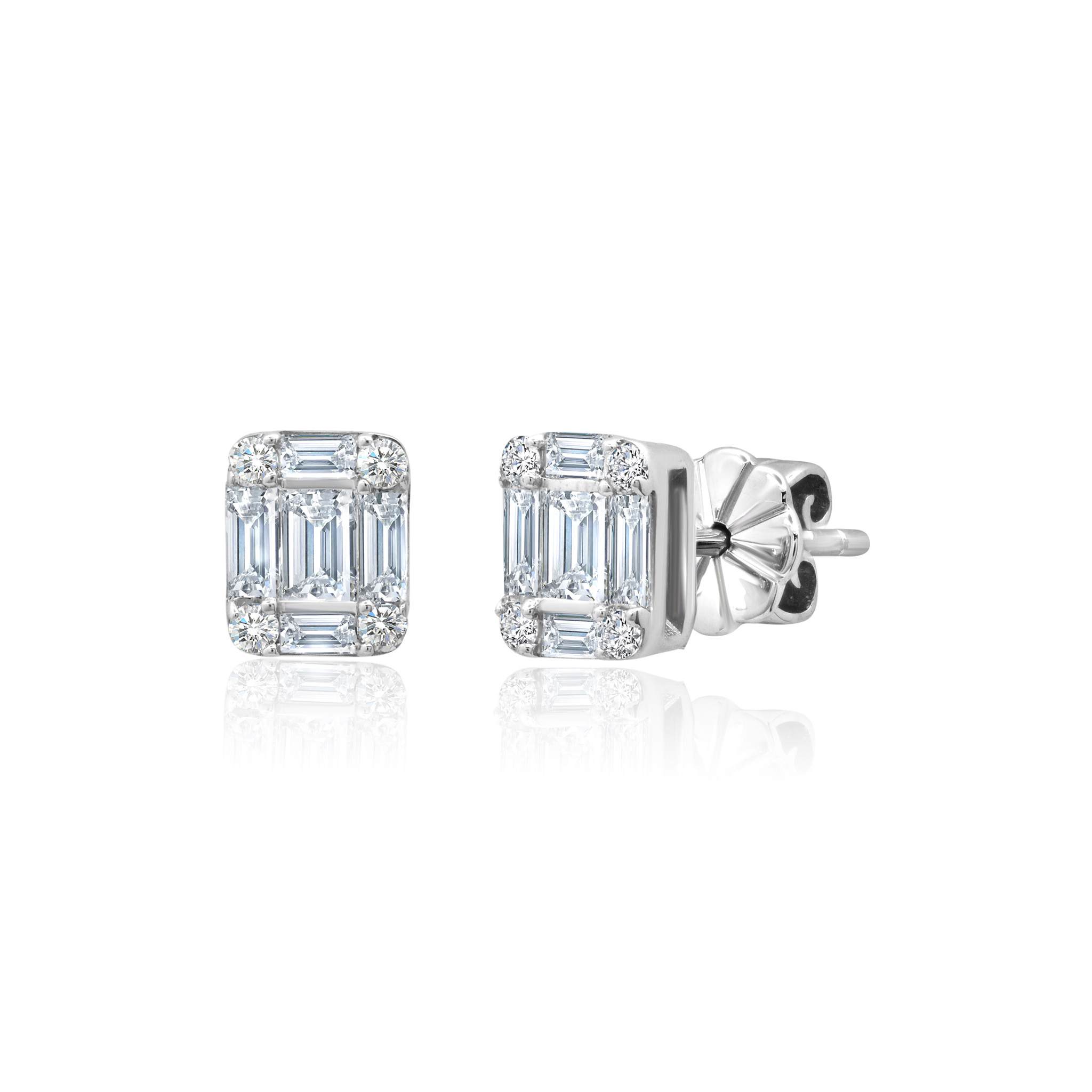 Graziela Gems - Tiny Ascension Diamond Stud Earrings - White Gold