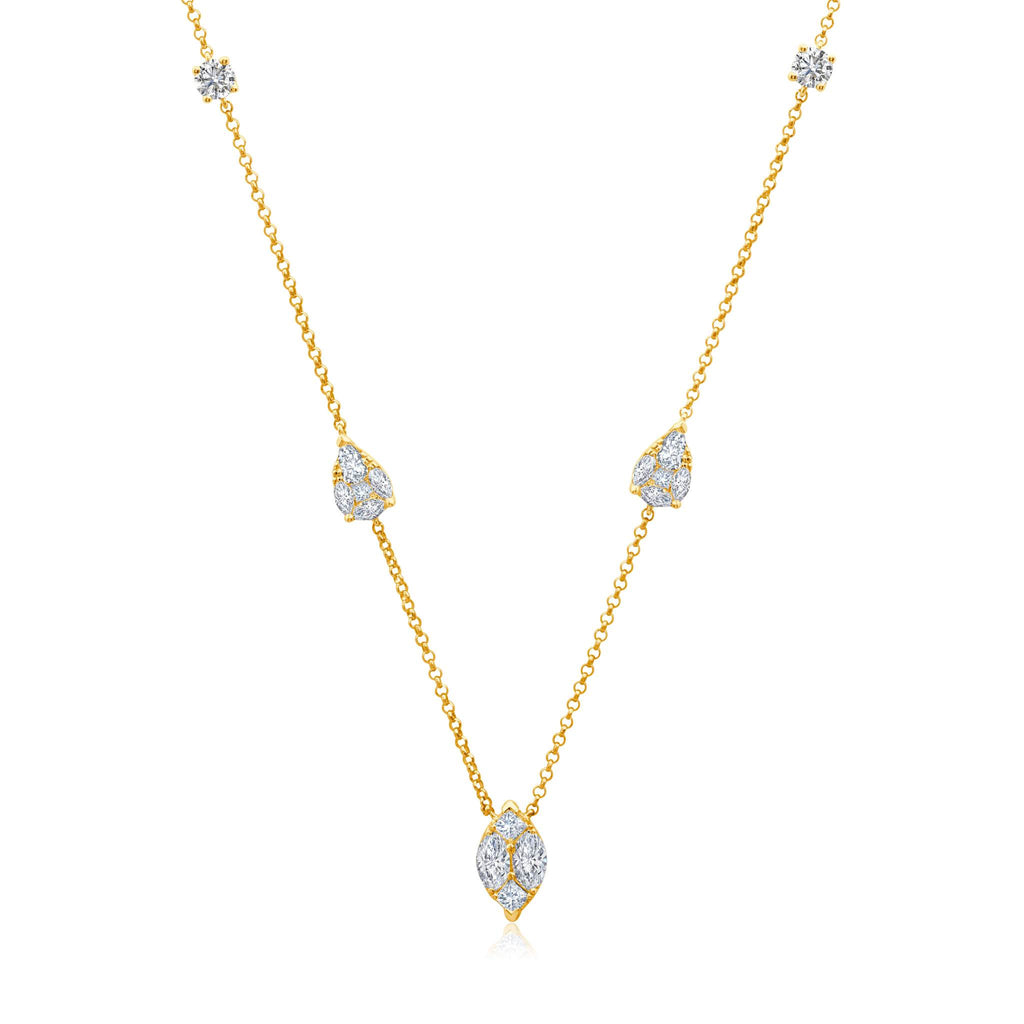 Pear & Marquise Diamond Ascension Necklace – Graziela Gems