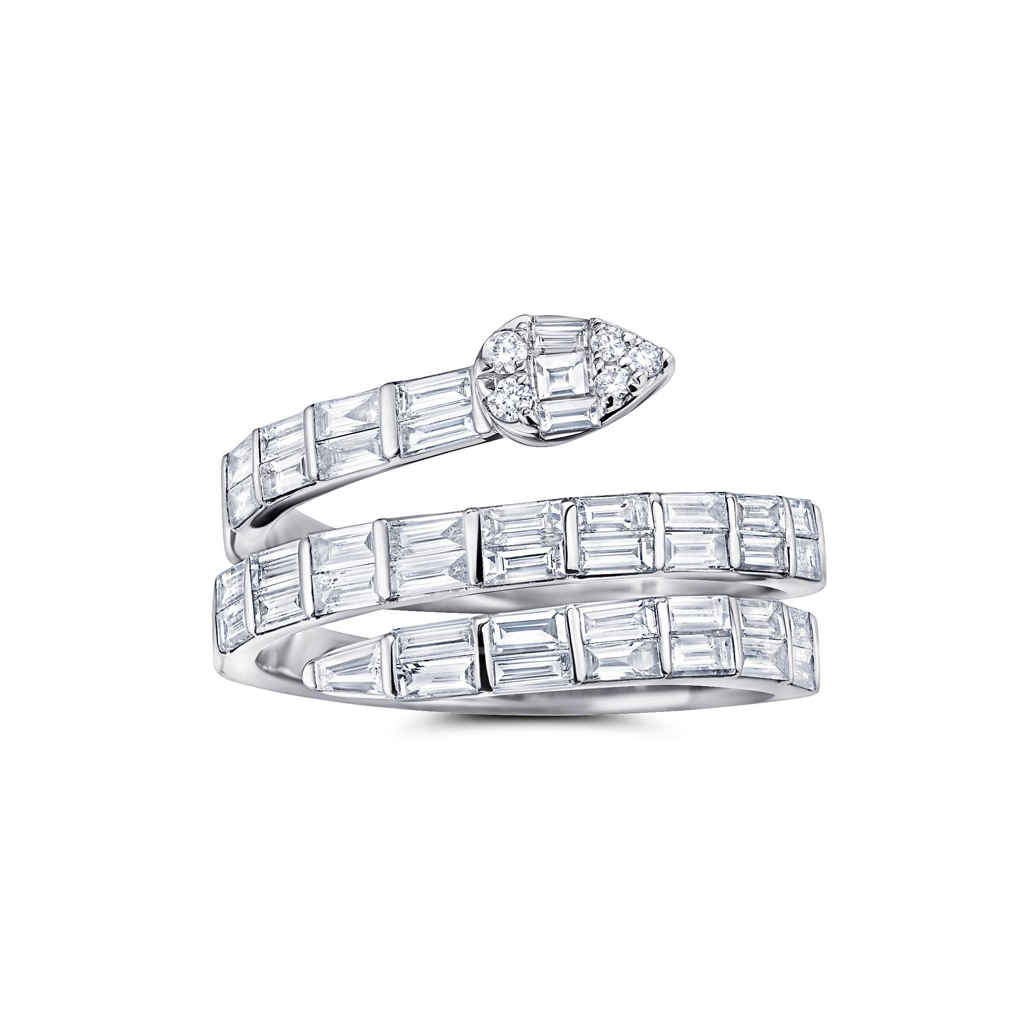 Pear Shaped Ascension 3 Row Diamond Ring