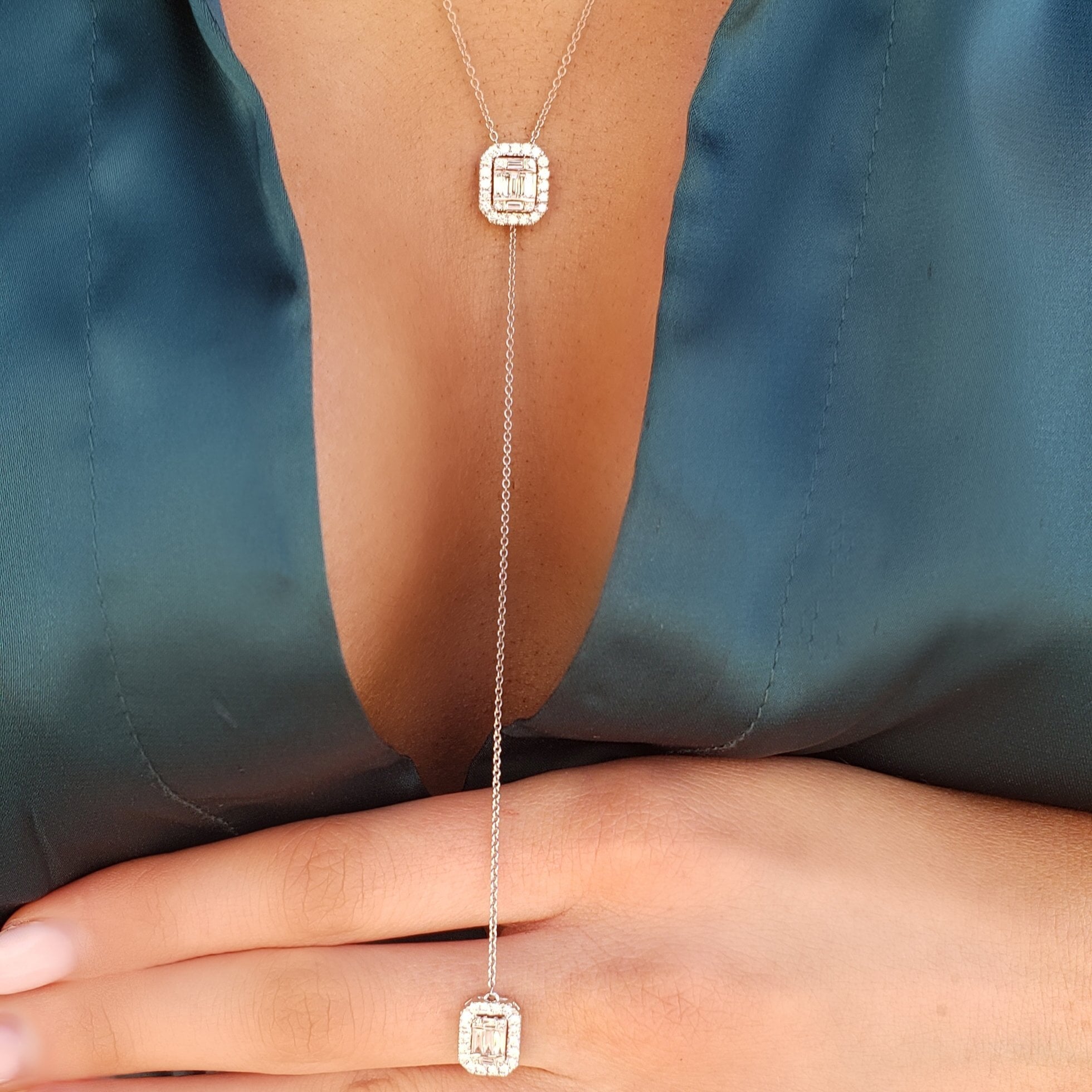Graziela Gems - Necklace - Ascension Y-Necklace - White Gold