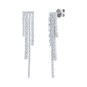 Graziela Gems - Diamond Baguette Earrings - White Gold
