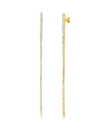 Graziela Gems - Long Linear Baguette Diamond Earrings - Yellow Gold