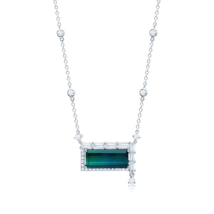 Graziela Gems - Necklace - Blue Green Tourmaline Necklace - 
