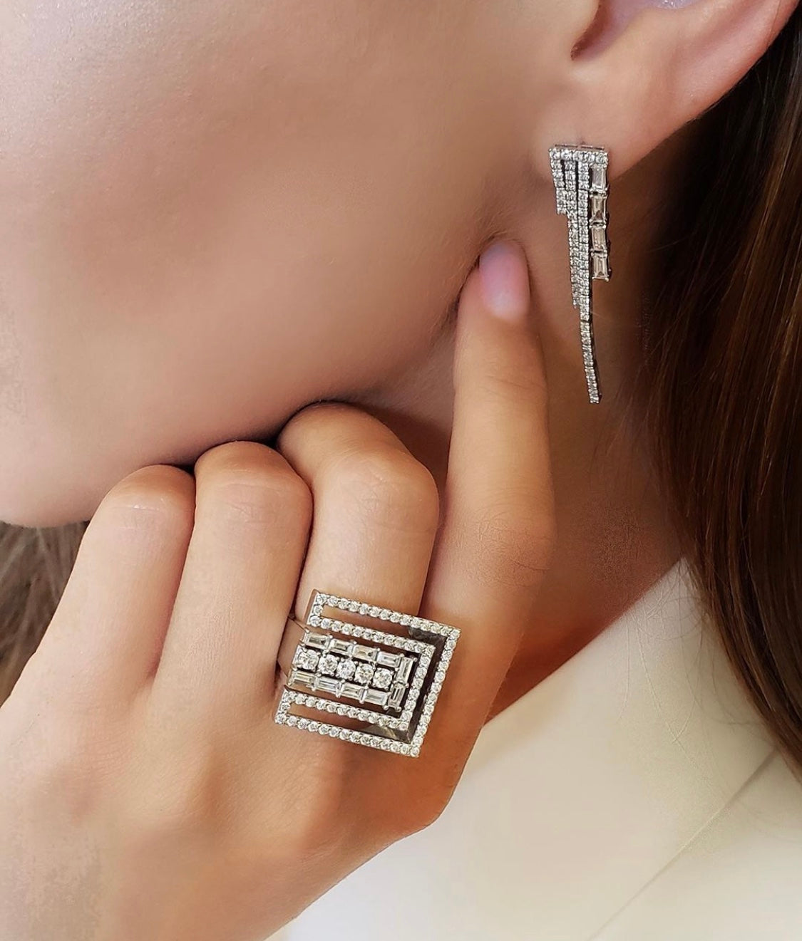 Diamond Baguette Earrings