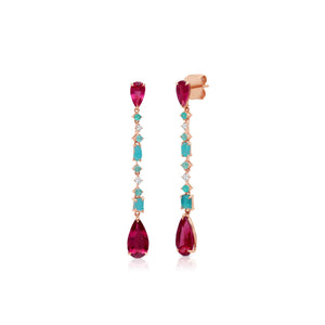 Graziela Gems - Rubellite & Paraiba Earrings - 