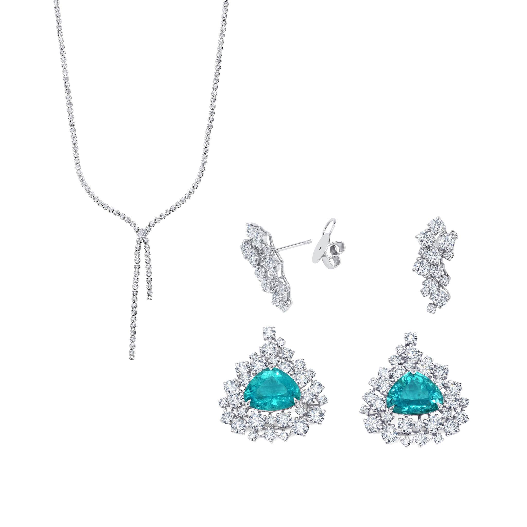 Graziela Gems - Necklace - Paraiba Obsession Convertible Earrings &amp; Necklace - 