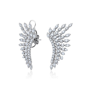 Graziela Gems - Diamond Wing Earrings - White Gold