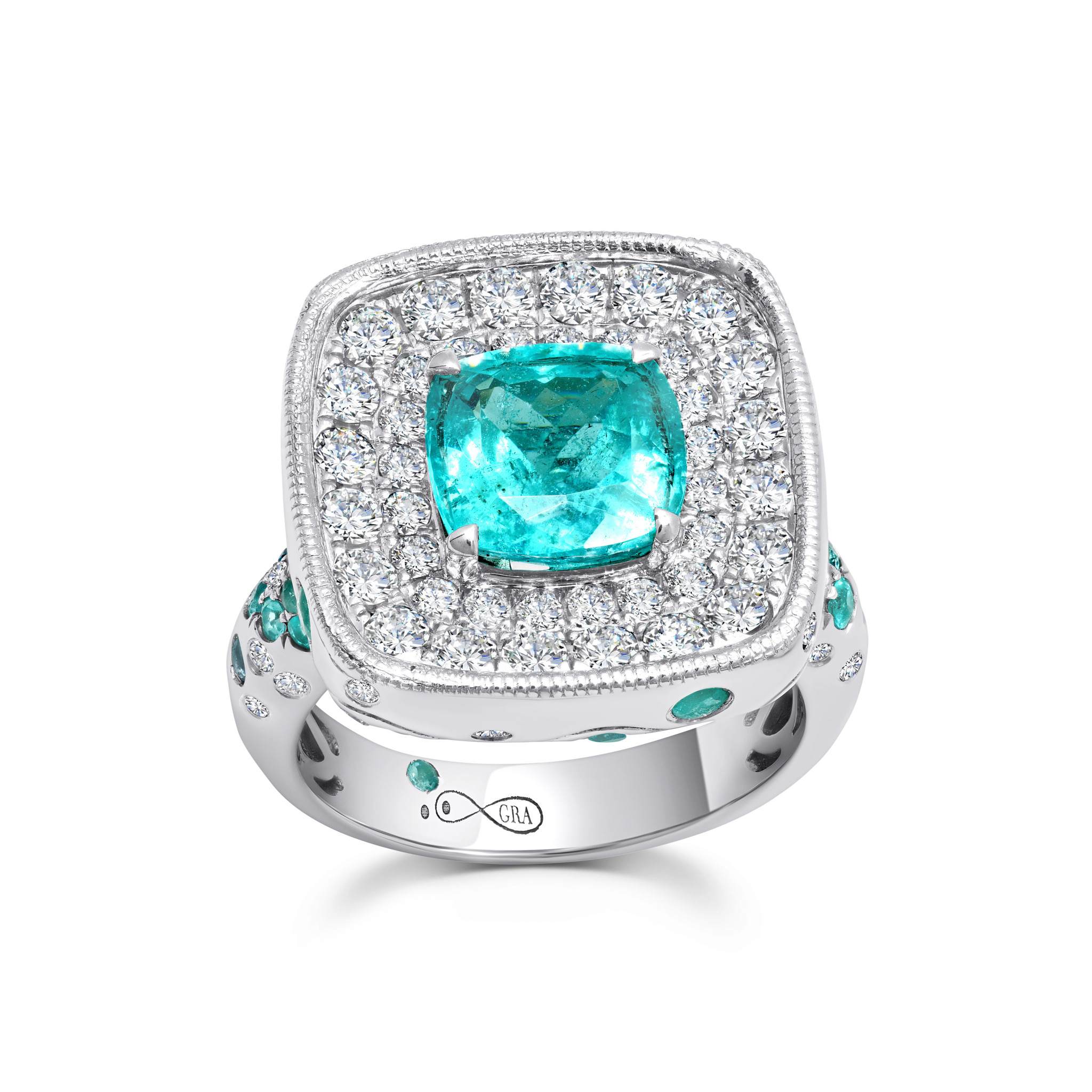 Paraiba &amp; Diamond Ring