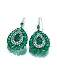 Graziela Gems - Green Rhodium & Emerald Diamond Earrings - 