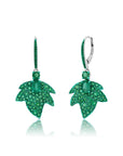Graziela Gems - Green Rhodium & Emerald Folha Earrings - 
