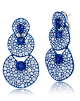 Blue Rhodium, Sapphire & Diamond Earrings
