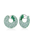 Graziela Gems - Emerald & Diamond Green Rhodium Earrings - 