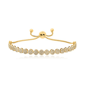 Diamond Cascade Disc Bolo Bracelet