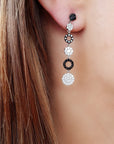 Black & White Diamond Cascade Earrings