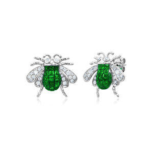 Graziela Gems - Emerald Bee Earrings - 