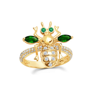 Emerald Bee Ring