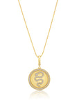 Graziela Gems - Necklace - Snake Circle Pendant - Yellow Gold 14K Diamond