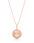Graziela Gems - Necklace - Cat Outline Circle Pendant - Rose Gold 14K Diamond