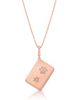 Graziela Gems - Necklace - Diamond Dog Paw Rectangle Pendant - Rose Gold 14K Diamond