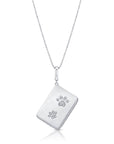 Graziela Gems - Necklace - Diamond Dog Paw Rectangle Pendant - White Gold 14K Diamond
