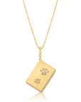 Graziela Gems - Necklace - Diamond Dog Paw Rectangle Pendant - Yellow Gold 14K Diamond
