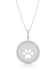 Graziela Gems - Necklace - Single Circle Dog Paw Pendant - White Gold 14K Diamond