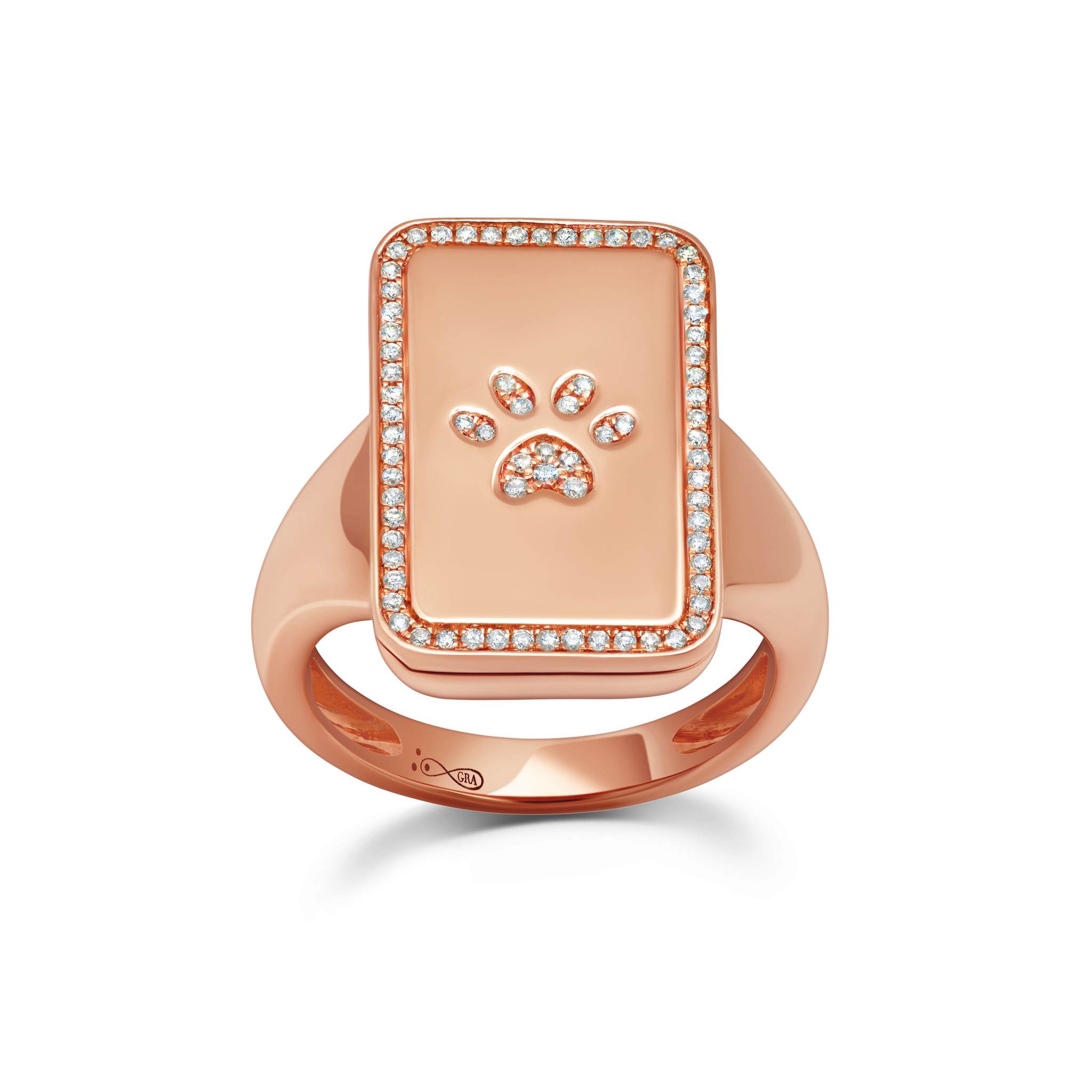 Rectangle Paw Pill Box Ring