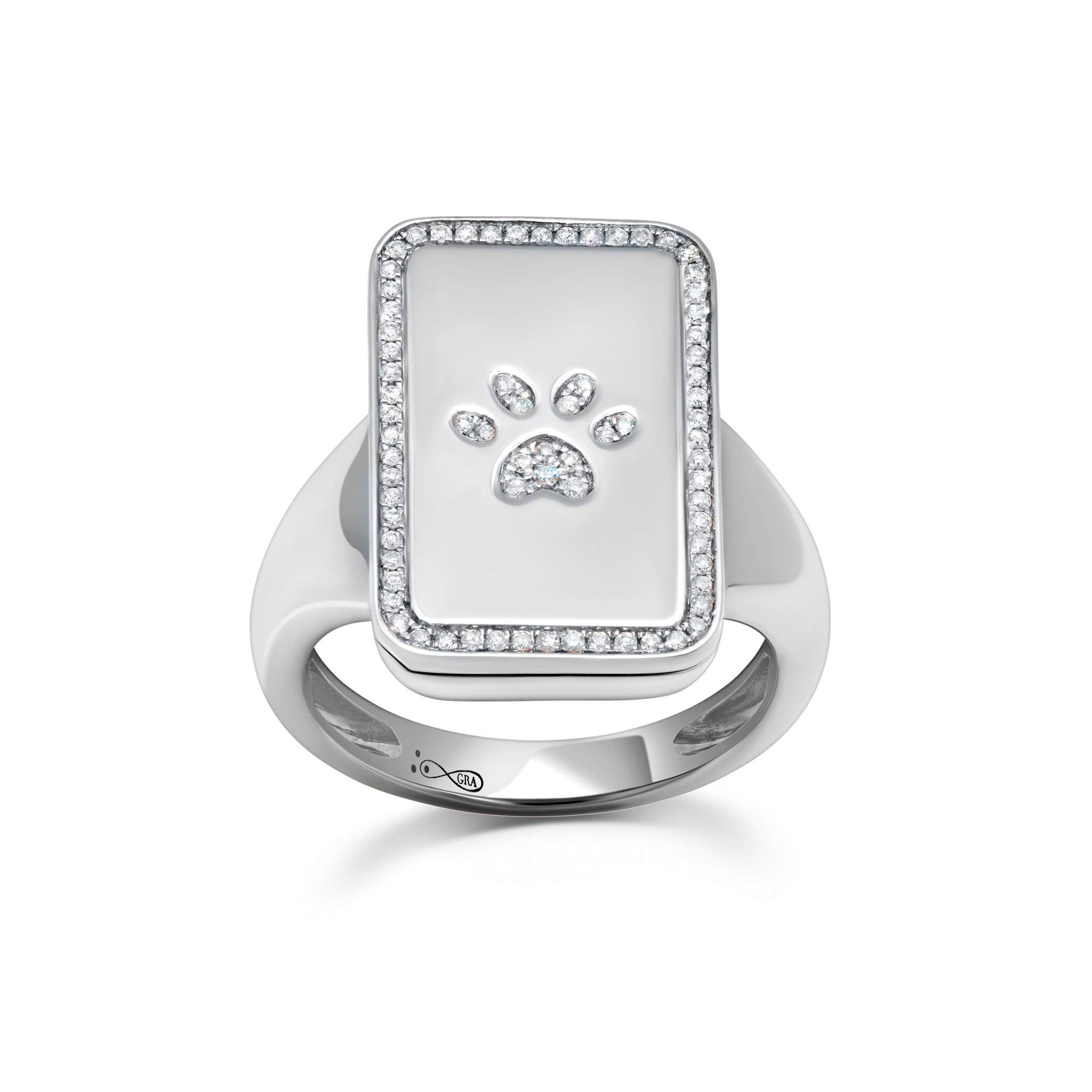 Rectangle Paw Pill Box Ring