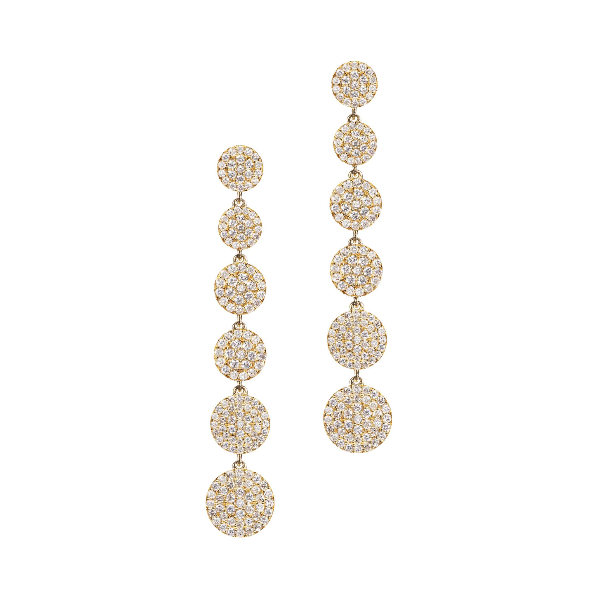 Graziela Gems - Diamond Large Cascade Earrings - Yellow Gold
