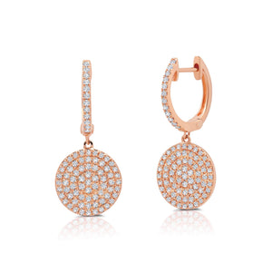 Graziela Gems - Diamond Disc Earrings - Rose Gold