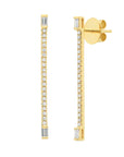 Graziela Gems - Kendall Long Linear Diamond Baguette Earrings - Yellow Gold
