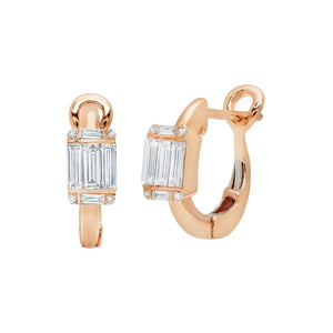 Graziela Gems - Diamond Ascension Illusion Huggie Earrings - Rose Gold