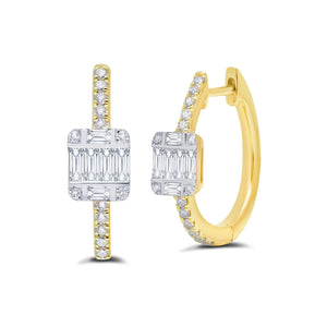 Graziela Gems - Diamond Ascension Illusion Huggie Earrings - Yellow Gold