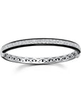 Graziela Gems - Black & White Diamond Double Sided Enamel Bangle - 