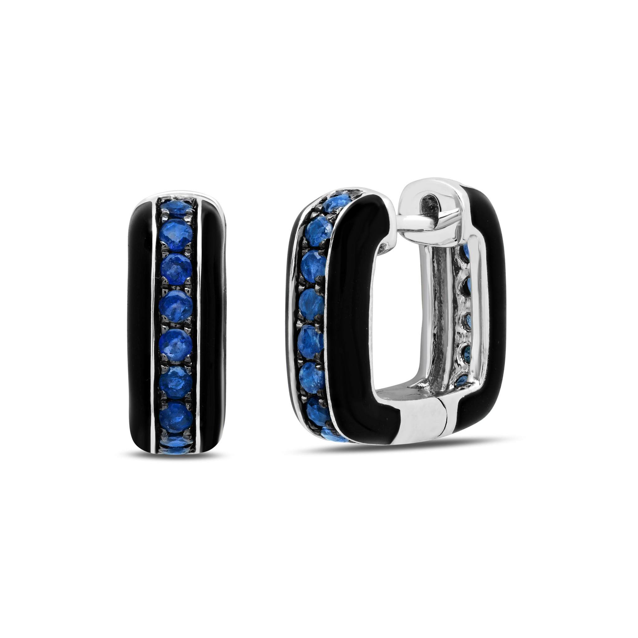 Graziela Gems - Sapphire & Enamel Earrings - 