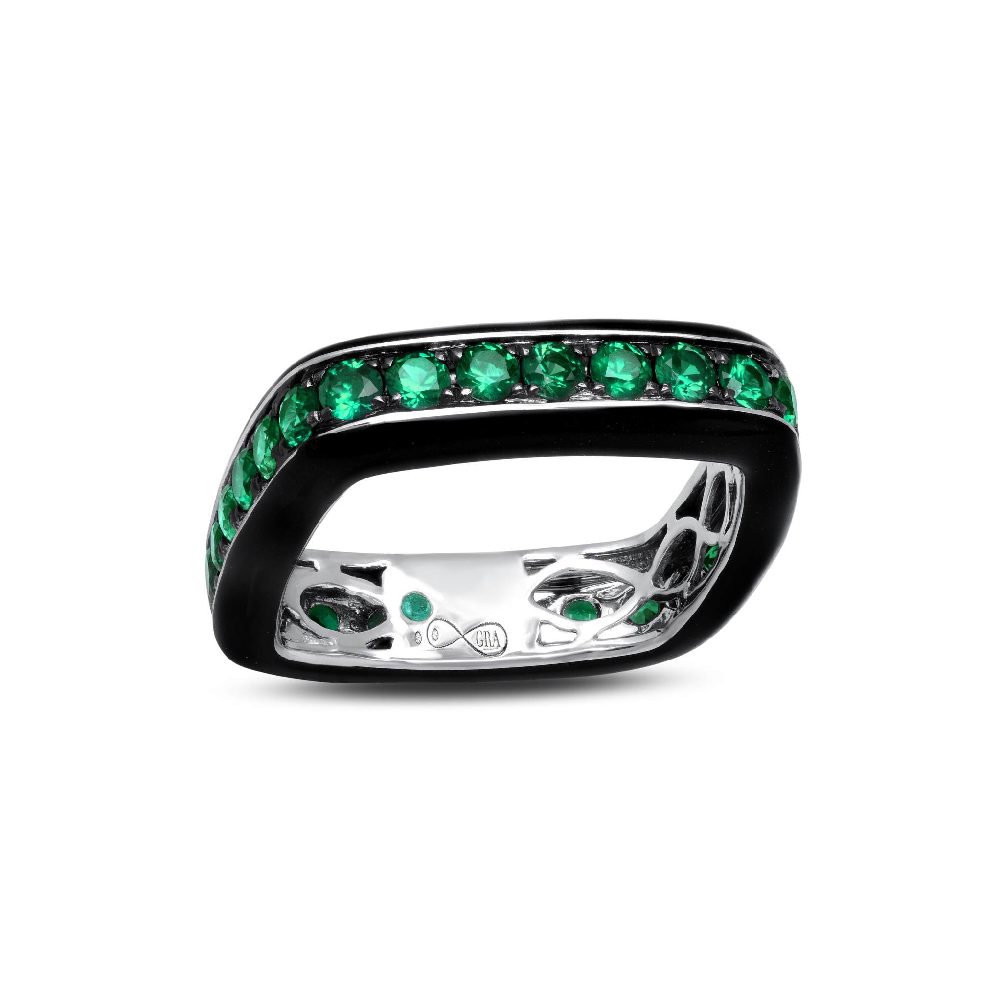 Emerald &amp; Enamel Ring