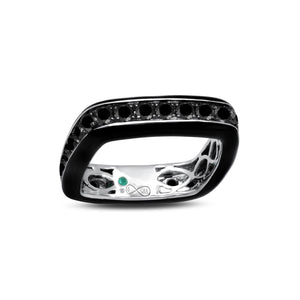 Black Diamond Enamel Full Band Ring