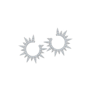 Graziela Gems - Diamond Starburst Earrings - White