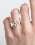 Baby Black and White Baguette Band Ring