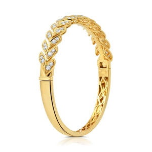 Graziela Gems - Large Diamond Folha Bangle - 