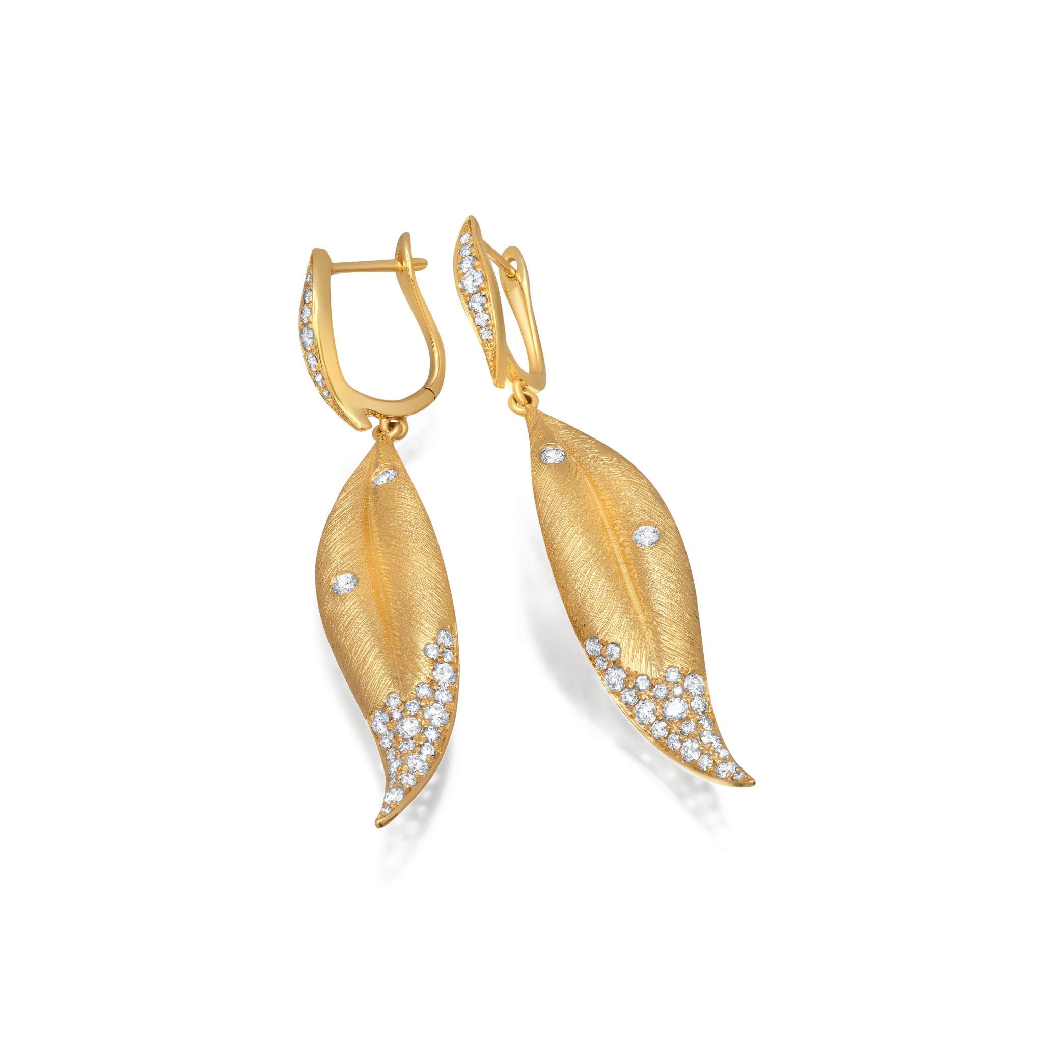 Graziela Gems - Diamond Folha Drop Earrings - 