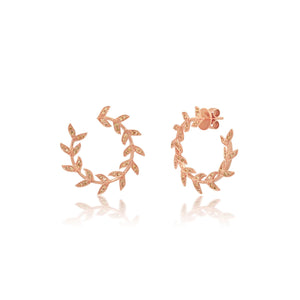 Graziela Gems - Champagne Folha Forward Facing Hoop Earrings - 