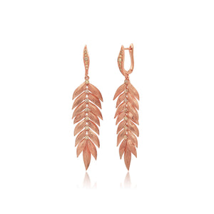 Graziela Gems - Champagne Diamond Folha Drop Earrings - 