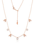 Graziela Gems - Necklace - Large Diamond Adjustable Folha Necklace - Rose Gold