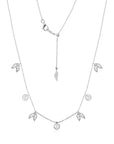 Graziela Gems - Necklace - Large Diamond Adjustable Folha Necklace - White Gold