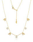 Graziela Gems - Necklace - Large Diamond Adjustable Folha Necklace - Yellow Gold