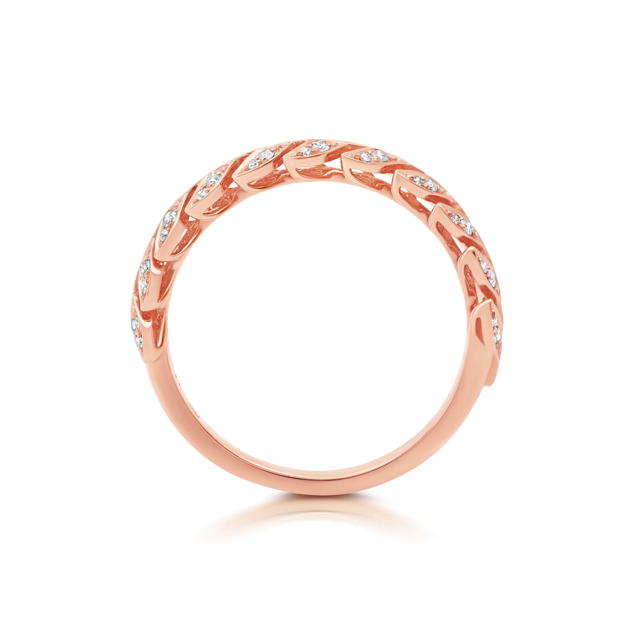 Diamond Folha Half Band Ring